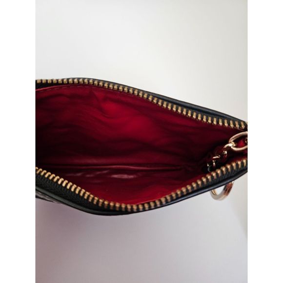 📣Authentic Dooney & Bourke Wristlet 👛 Navy Logo Red Inside Wallet Keychain 🗝️ - Picture 4 of 5